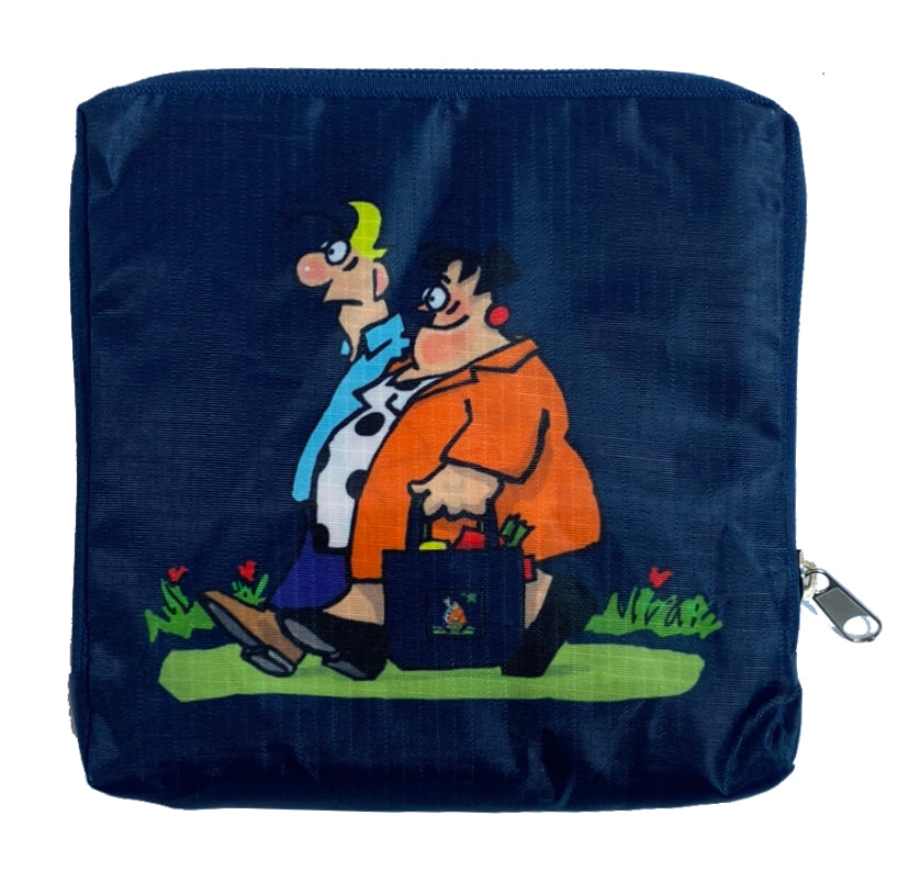 Opvouwbare boodschappentas blauw maat M