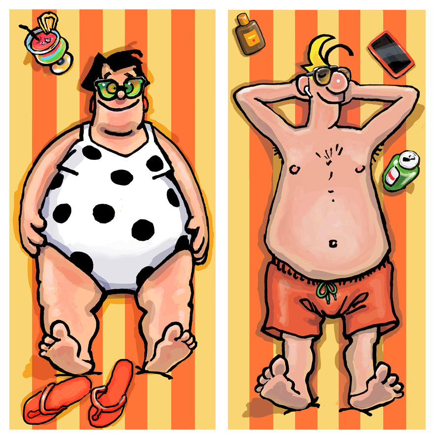 Toos & Henk strandhanddoeken XL (set van 2 handdoeken)