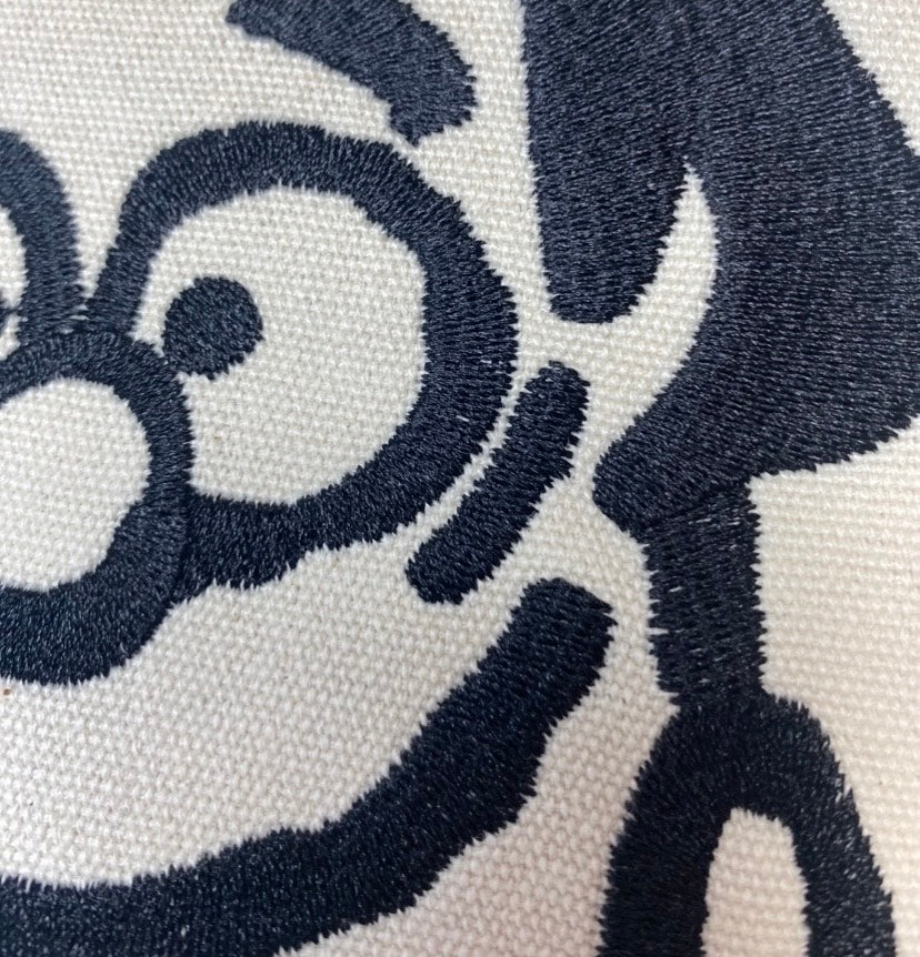 Geborduurde canvas tote tas