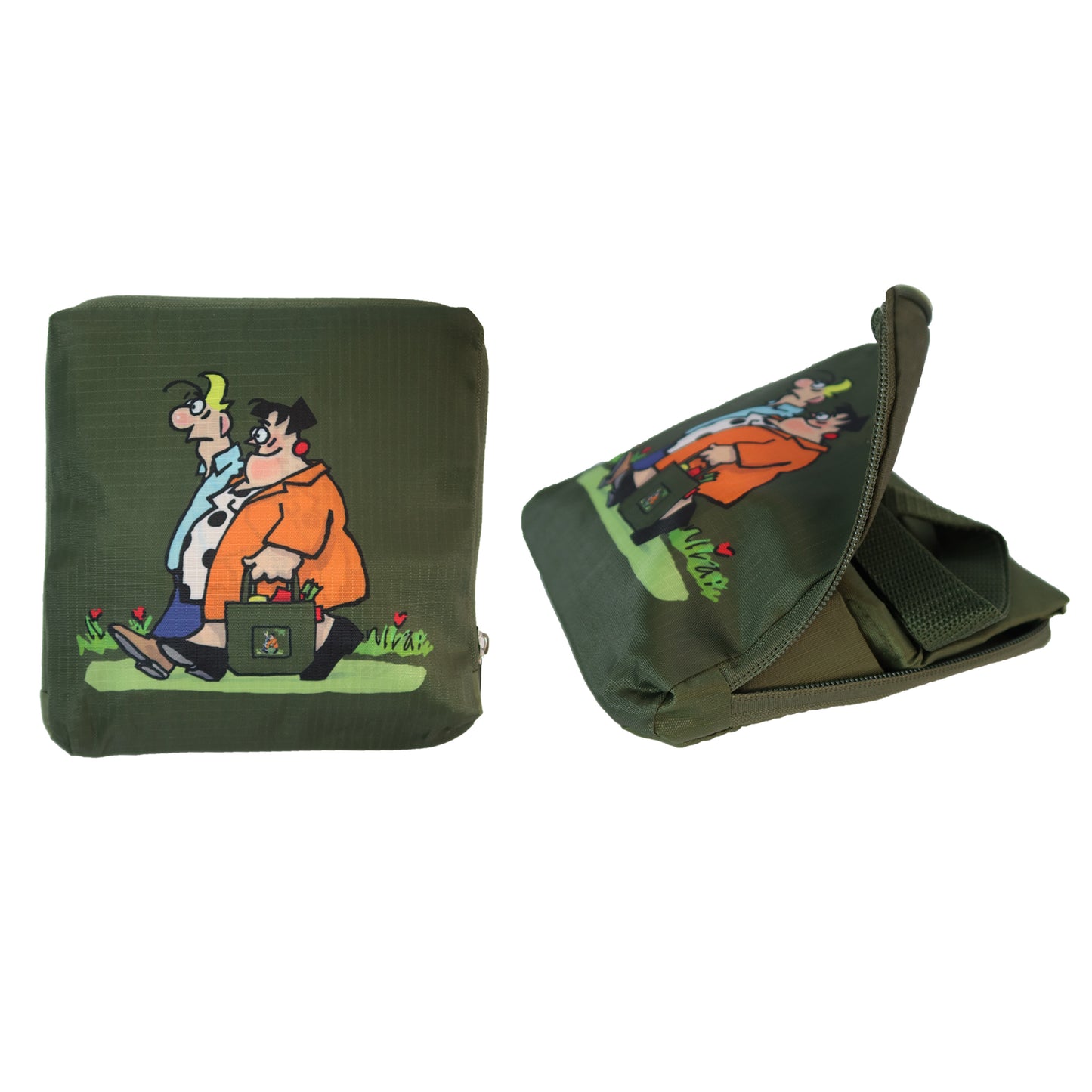 Opvouwbare boodschappentas groen maat M