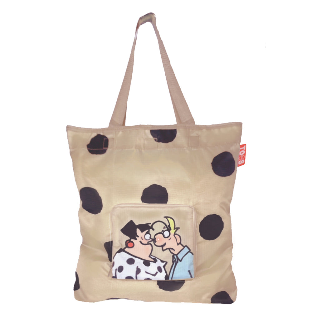 Opvouwbare boodschappentas beige maat L