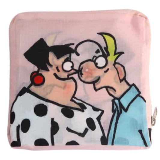 Opvouwbare boodschappentas pastelroze maat L