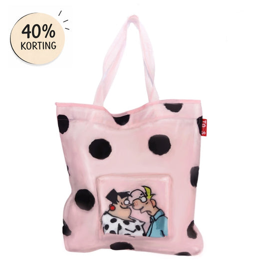 Opvouwbare boodschappentas pastelroze maat L