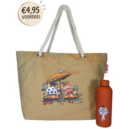Bundel Strandtas + thermosfles