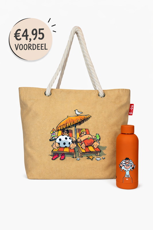 Bundel Strandtas + thermosfles