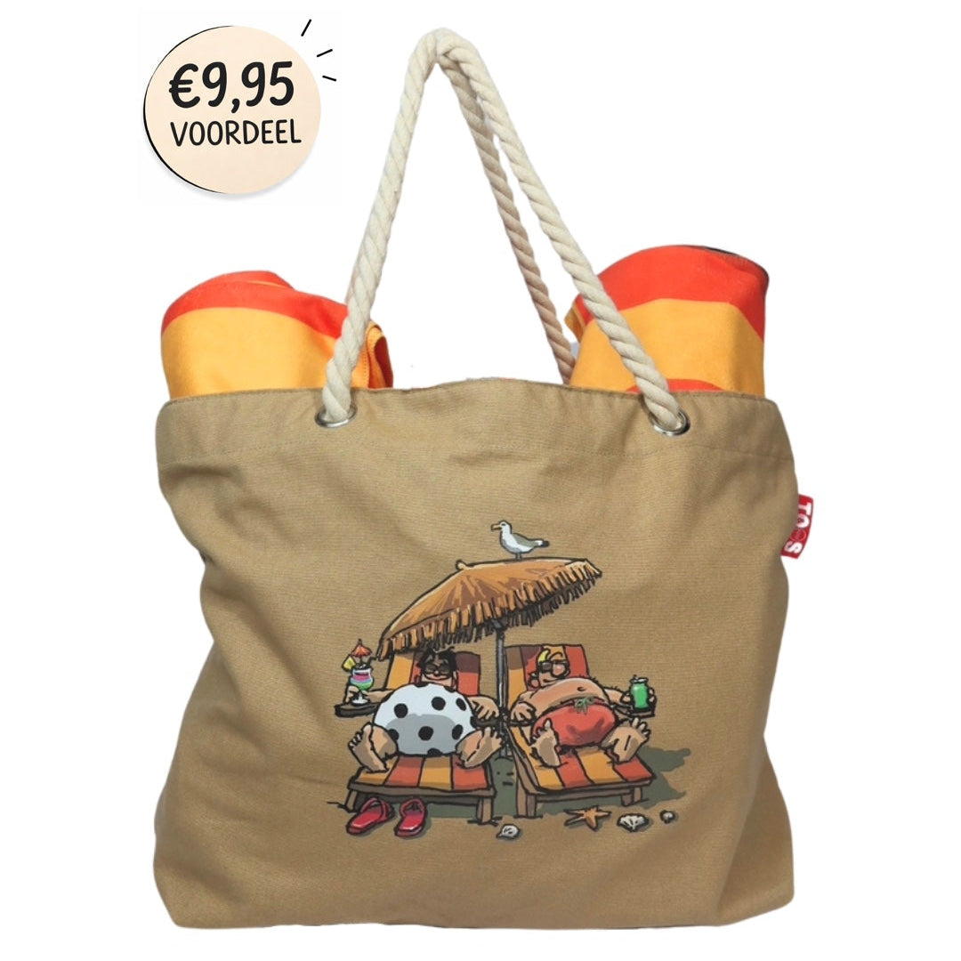 Bundel strandtas + XL handdoeken