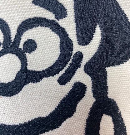 Geborduurde canvas tote tas