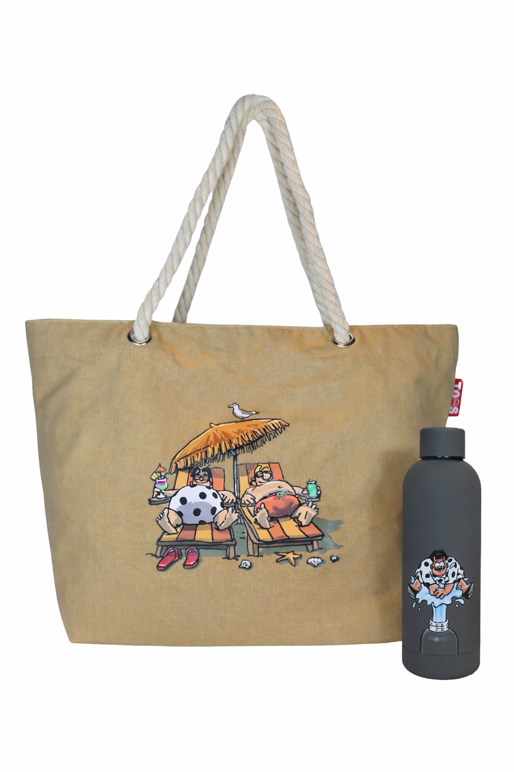 Bundel Strandtas + thermosfles