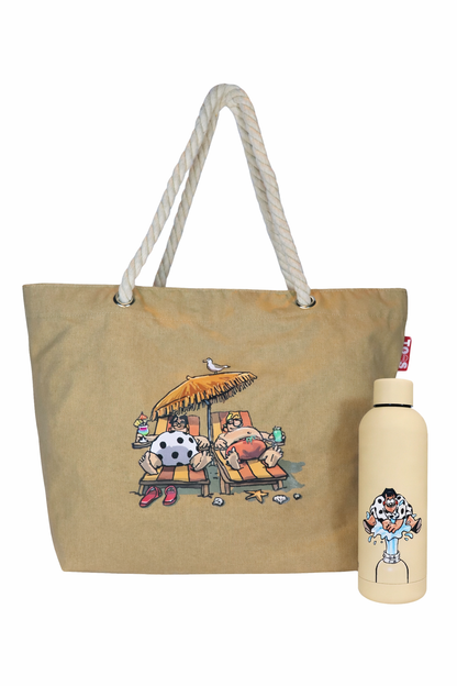 Bundel Strandtas + thermosfles