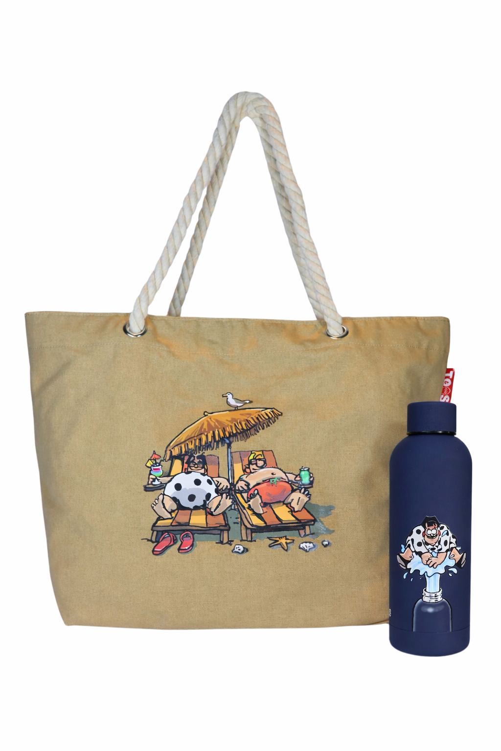 Bundel Strandtas + thermosfles