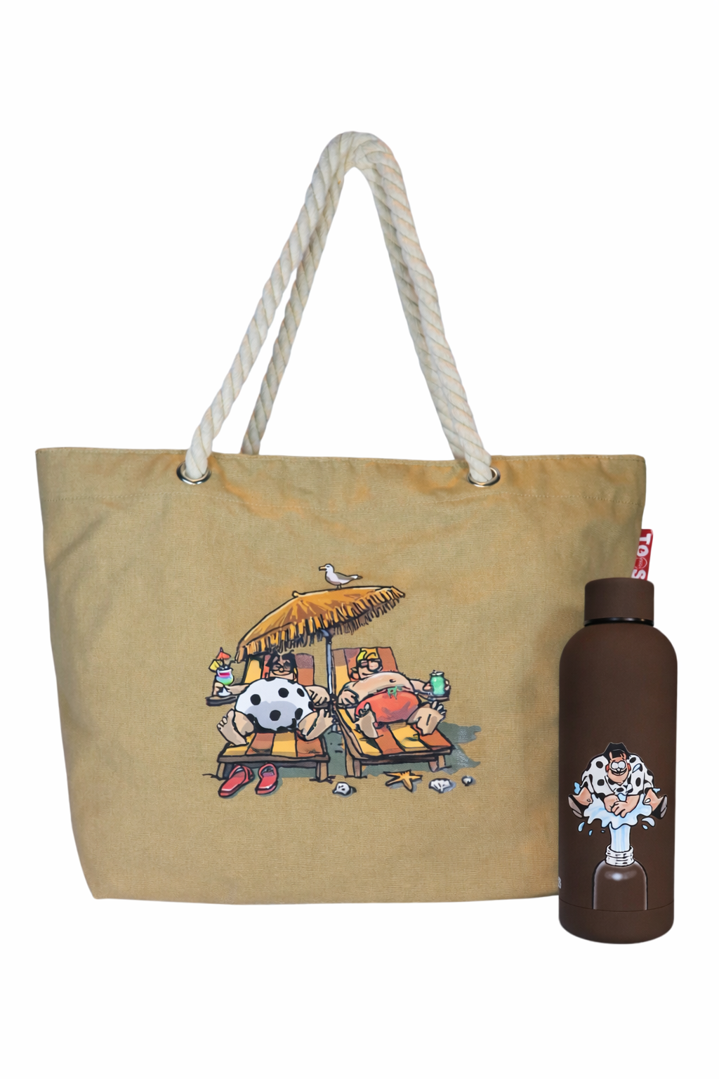 Bundel Strandtas + thermosfles