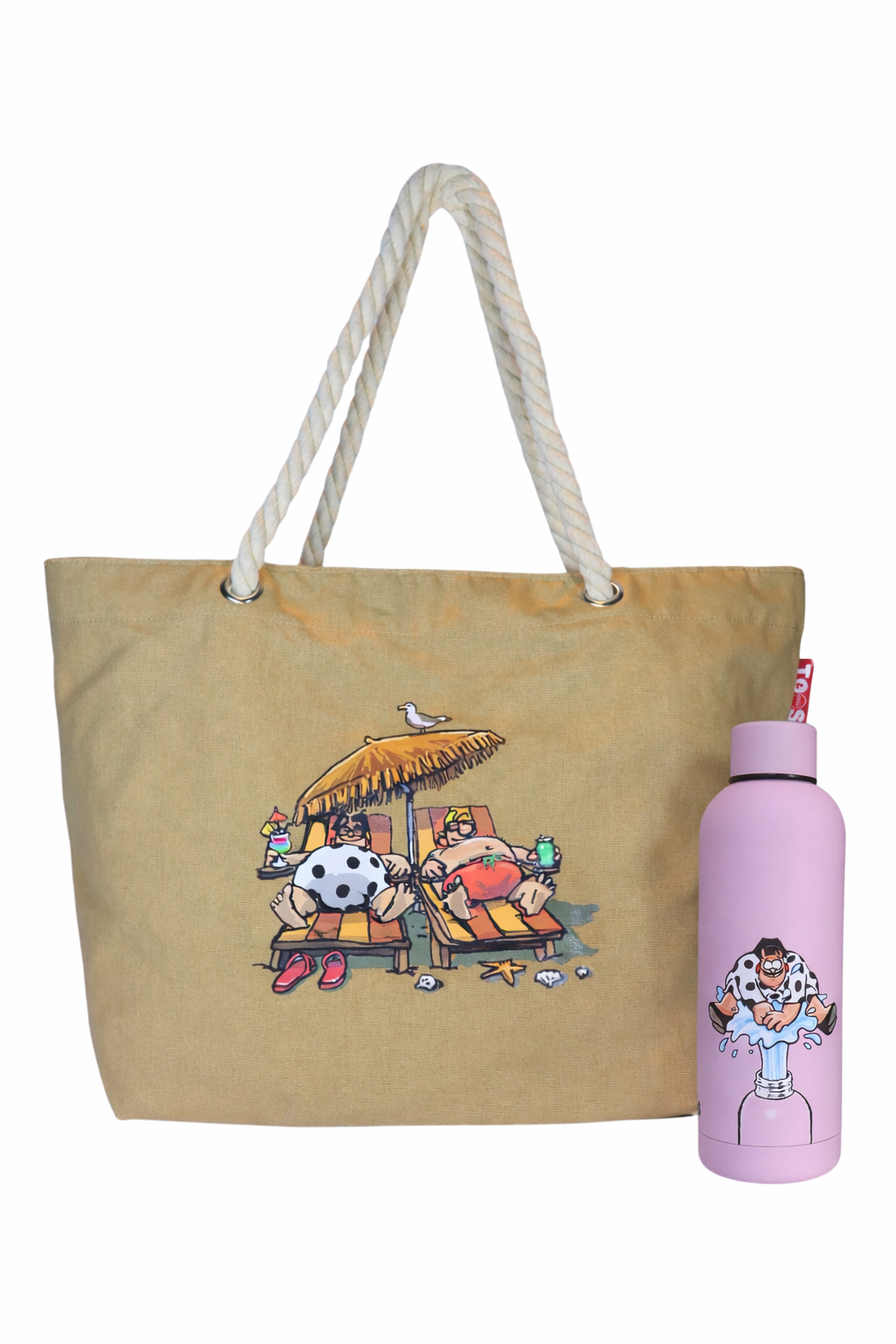 Bundel Strandtas + thermosfles