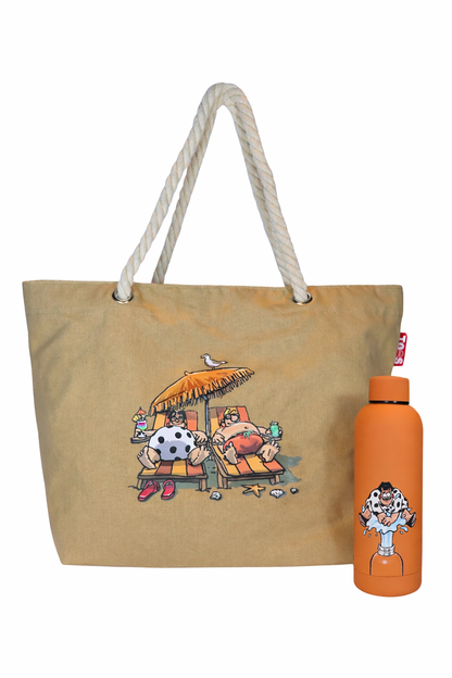 Bundel Strandtas + thermosfles