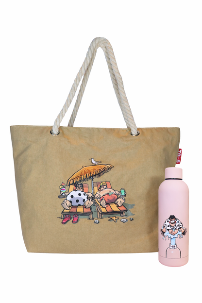 Bundel Strandtas + thermosfles