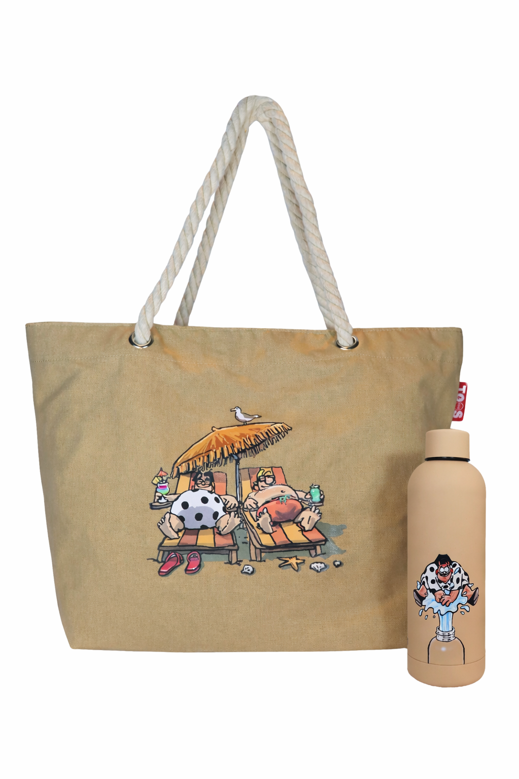 Bundel Strandtas + thermosfles