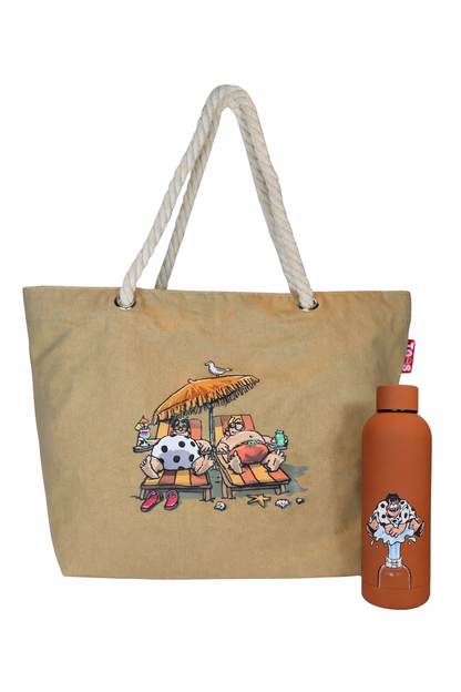 Bundel Strandtas + thermosfles