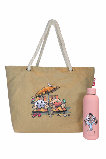 Bundel Strandtas + thermosfles
