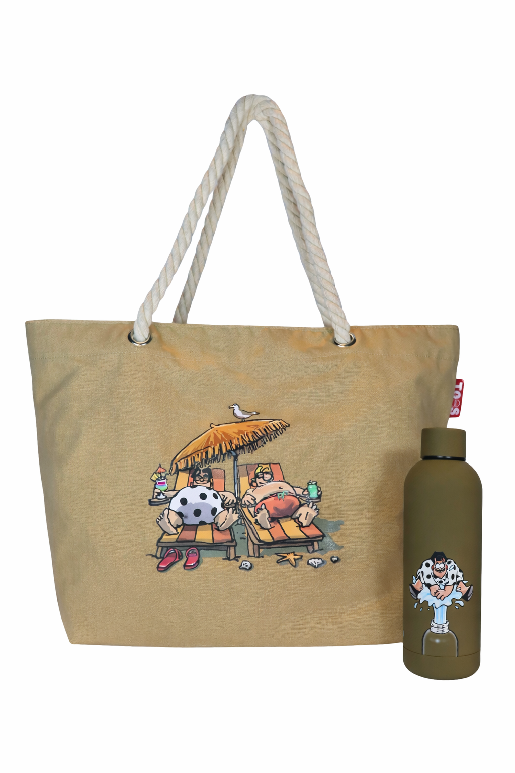 Bundel Strandtas + thermosfles
