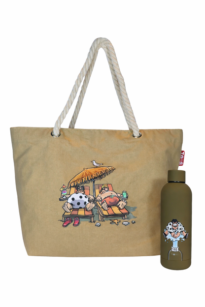 Bundel Strandtas + thermosfles