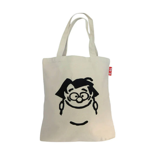 Geborduurde canvas tote tas